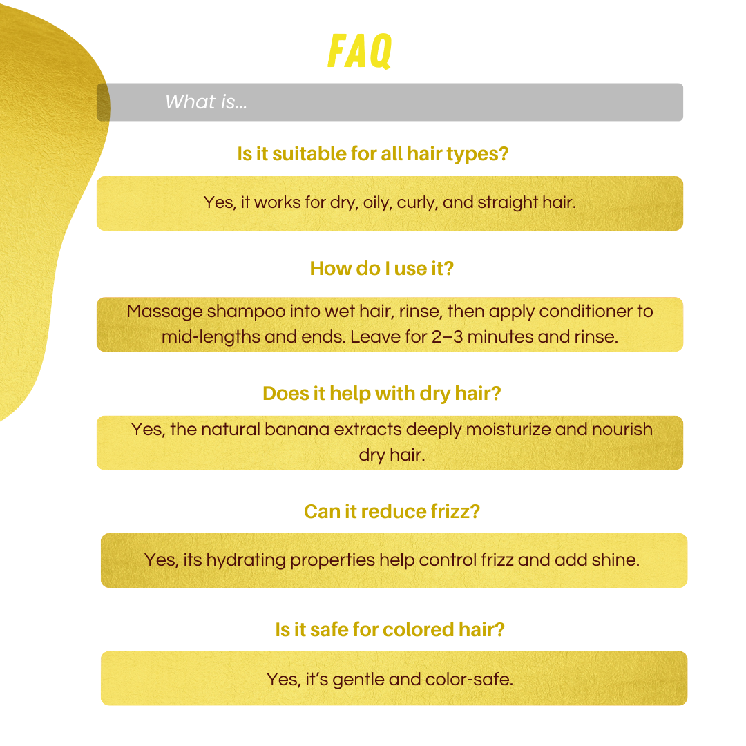 Banana Shampoo + Conditioner - With Silk Protein For Glossy Hair Texture