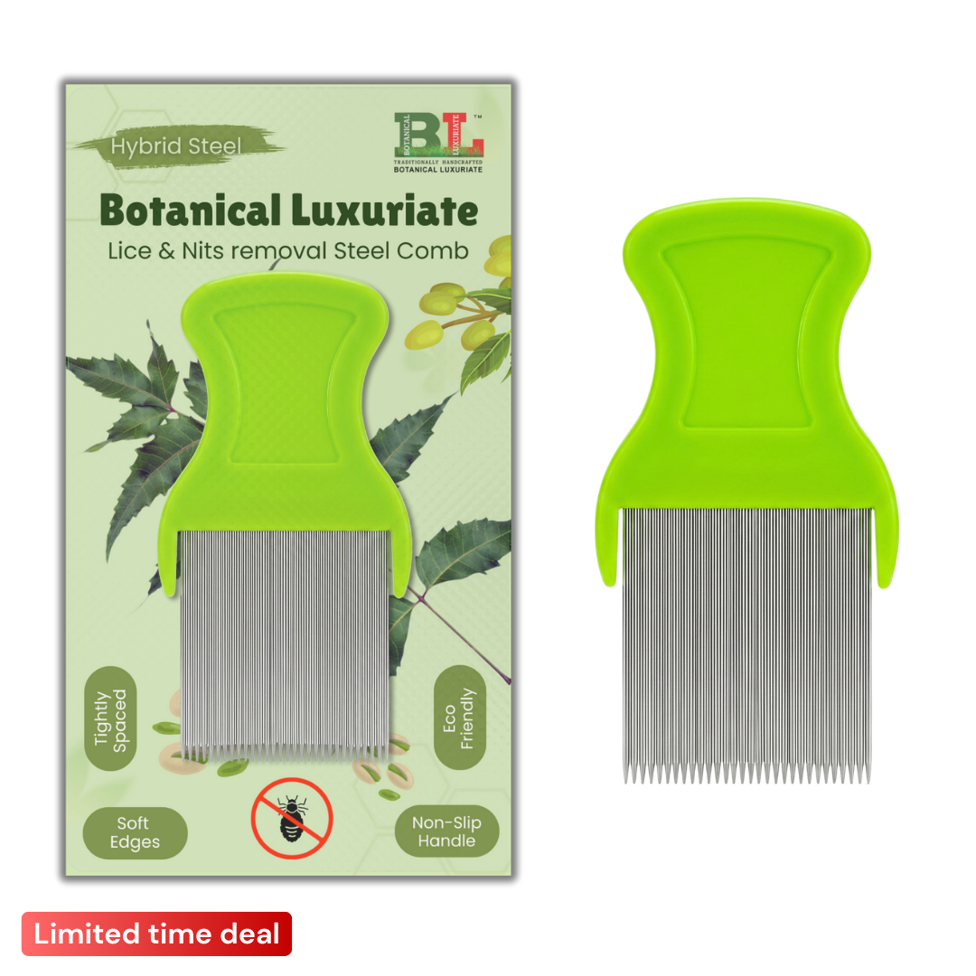 Botanical Luxuriate HYBRID LICE & NITS / DANDRUFF REMOVAL STAINLESS STEEL COMB