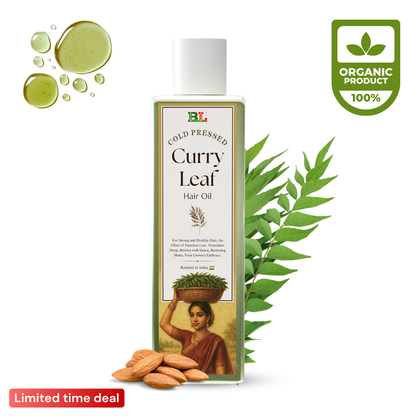 Cold Pressed Curry Leaf Hair Growth Oil 100 ml- Volume Boost & Increase Thickness