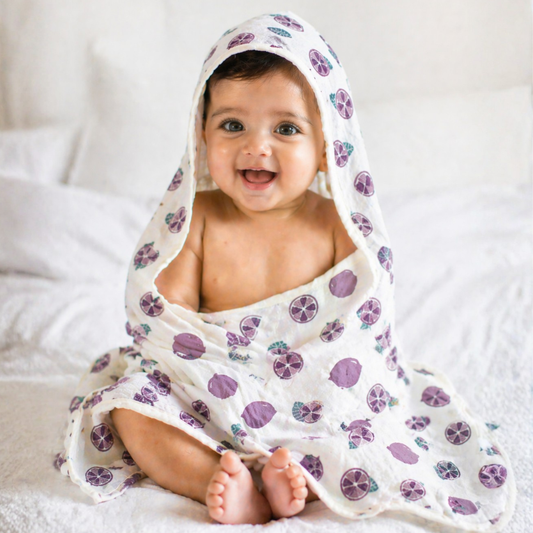Botanical Luxuriate Bamboo Baby Towel with Hood – Silky Soft, Ultra Gentle & Absorbent, Premium Bath Towel for Newborn & Kids