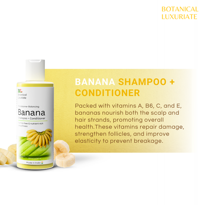 Banana Shampoo + Conditioner - With Silk Protein For Glossy Hair Texture
