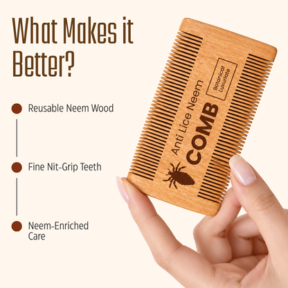 Botanical Luxuriate Anti Lice & Nit's  Neem Comb