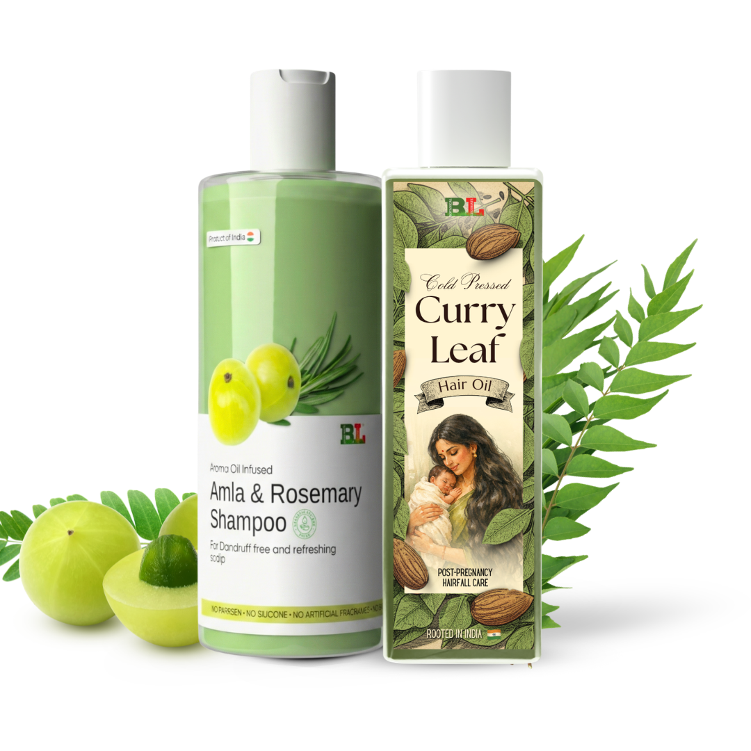 Botanical Luxuriate Dandruff & Hair Growth Combo (Curry Leaf Hair Oil 100 ml & Amla and Rosemary Shampoo 100 ml)