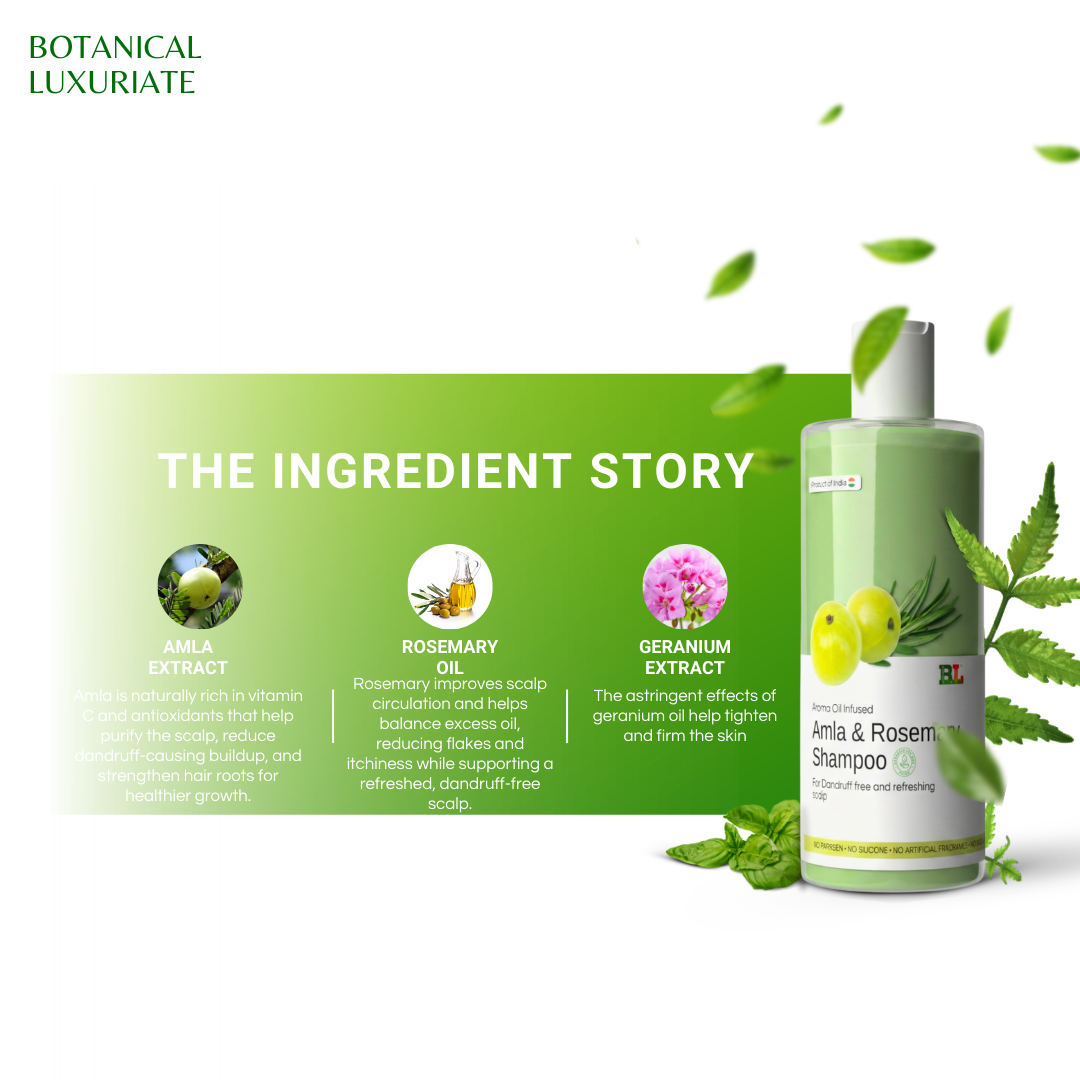 Botanical Luxuriate Dandruff & Hair Growth Combo (Curry Leaf Hair Oil 100 ml & Amla and Rosemary Shampoo 100 ml)
