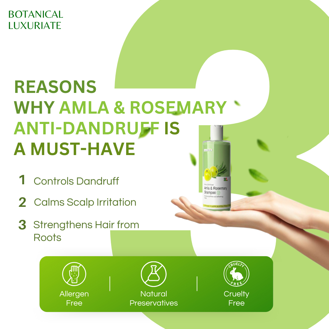 Natural Amla & Rosemary Anti-Dandruff Shampoo – No Parabens, 100ml