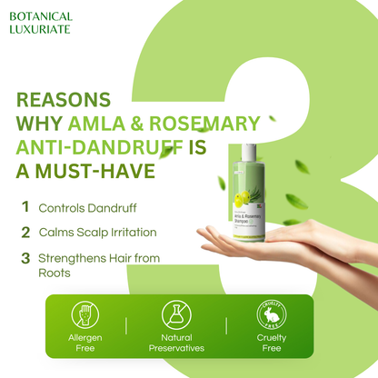 Natural Amla & Rosemary Anti-Dandruff Shampoo – No Parabens, 100ml