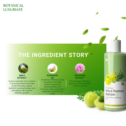 Natural Amla & Rosemary Anti-Dandruff Shampoo – No Parabens, 100ml