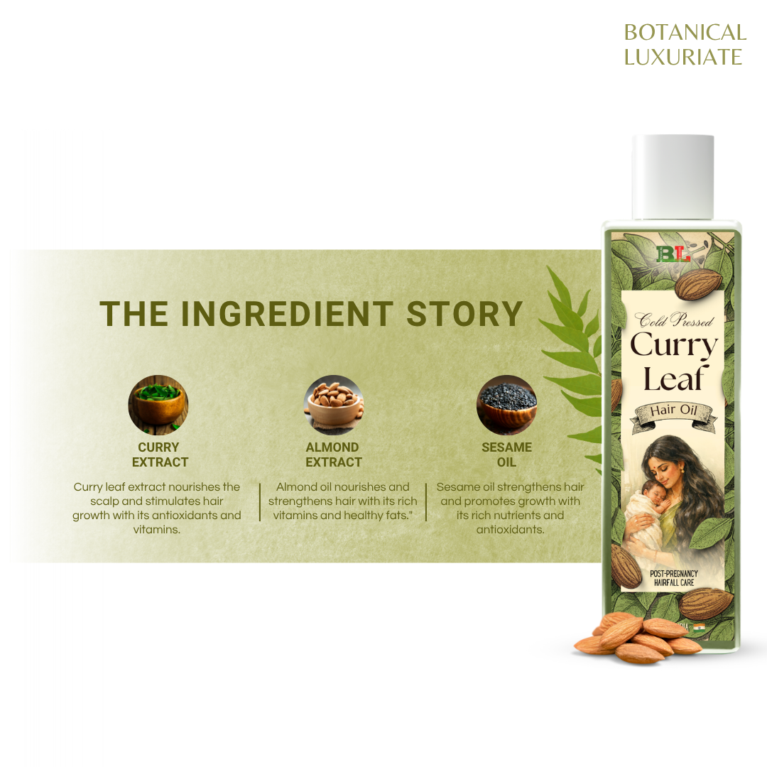 Cold Pressed Curry Leaf Hair Growth Oil 100 ml- Volume Boost & Increase Thickness
