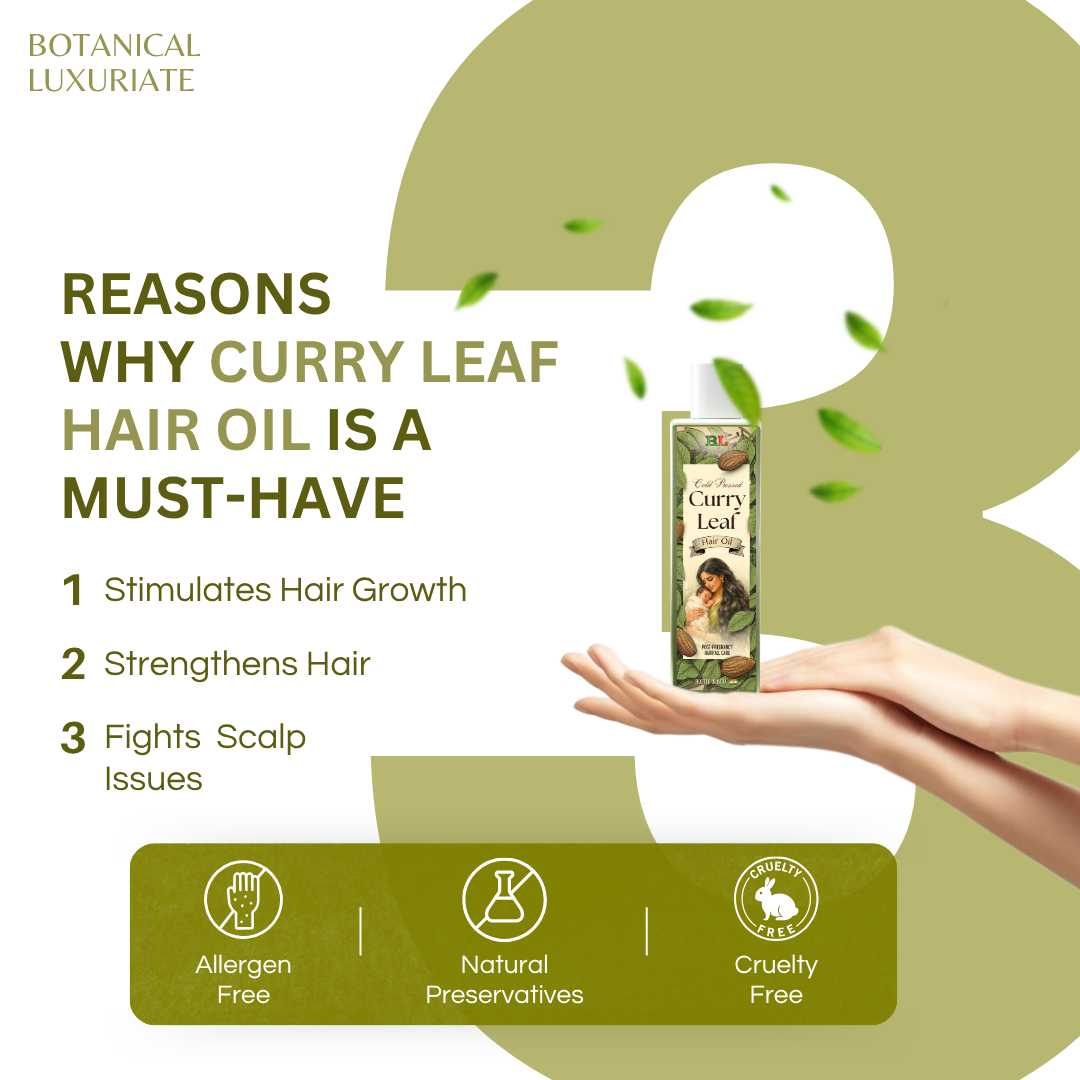 Cold Pressed Curry Leaf Hair Growth Oil 100 ml- Volume Boost & Increase Thickness
