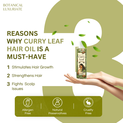 Cold Pressed Curry Leaf Hair Growth Oil 100 ml- Volume Boost & Increase Thickness