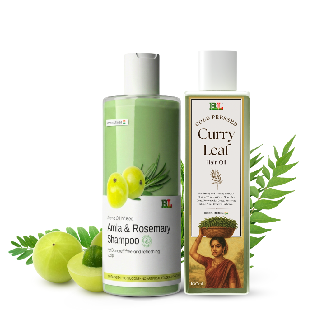 Botanical Luxuriate Dandruff & Hair Growth Combo (Curry Leaf Hair Oil 100 ml & Amla and Rosemary Shampoo 100 ml)