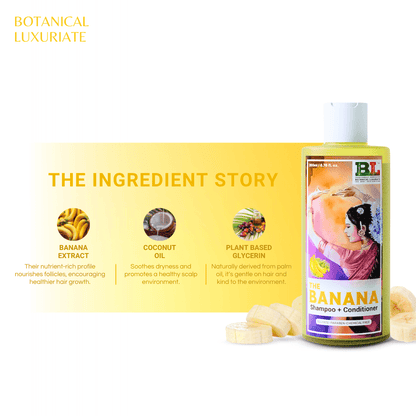 Banana Shampoo + Conditioner - With Silk Protein For Glossy Hair Texture