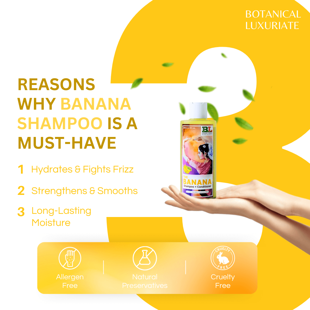 Banana Shampoo + Conditioner - With Silk Protein For Glossy Hair Texture