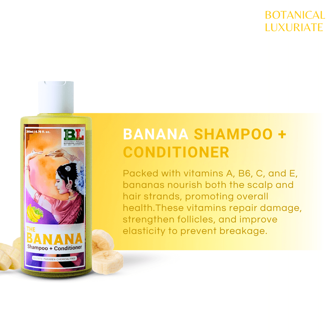 Banana Shampoo + Conditioner - With Silk Protein For Glossy Hair Texture