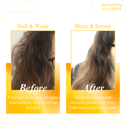 Banana Shampoo + Conditioner - With Silk Protein For Glossy Hair Texture